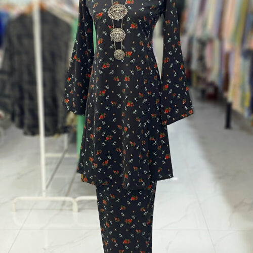 MELOR KURUNG RIAU CREPE BLACK