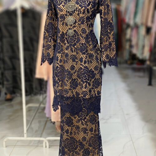 BAINON KURUNG LACE PREMIUM DARK BLUE