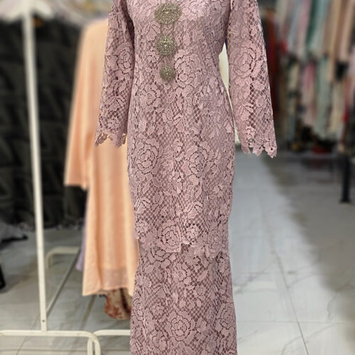BAINON KURUNG LACE PREMIUM PALE PINK