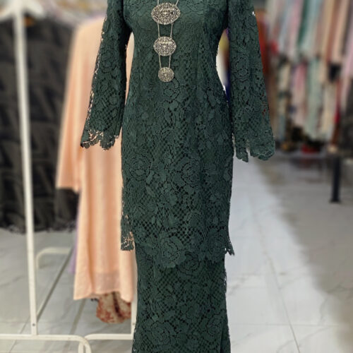 BAINON KURUNG LACE PREMIUM DARK EMERALD