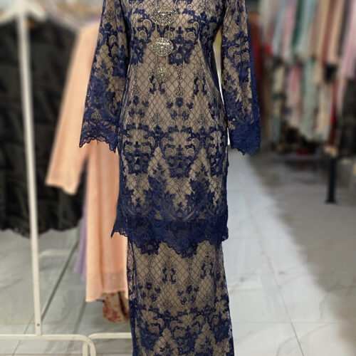 BAINON KURUNG LACE PREMIUM NAVY BLUE