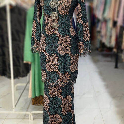 BAINON KURUNG LACE PREMIUM EMERALD GREEN