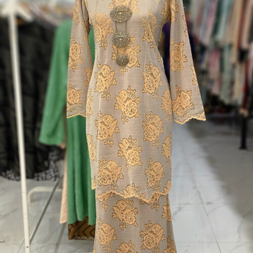 BAINON KURUNG LACE PREMIUM PEACH