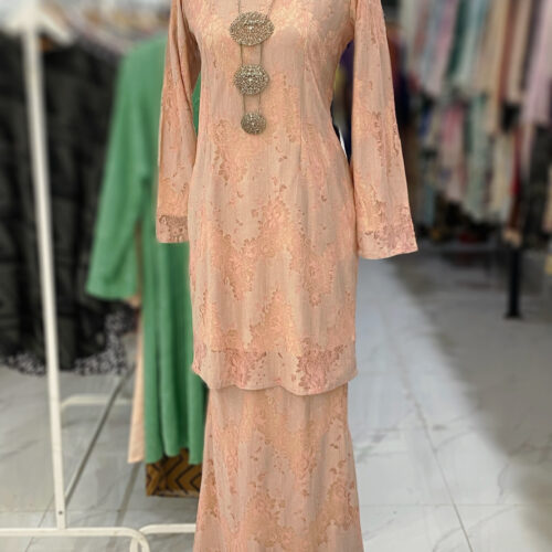 BAINON KURUNG LACE PREMIUM SOFT PEACH