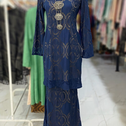 BAINON KURUNG LACE PREMIUM NAVY BLUE