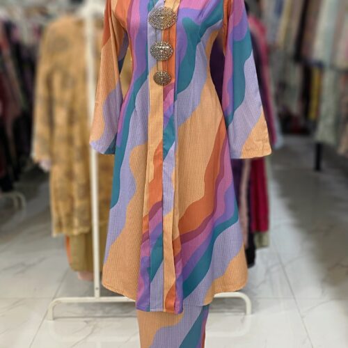 KEBAYA LABUH ZUBAIDAH ABSTRACT BLUE