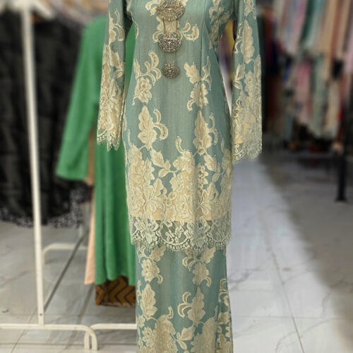 BAINON KURUNG LACE PREMIUM TEAL GREEN