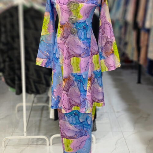 MELOR KURUNG RIAU CREPE BLUE PURPLE