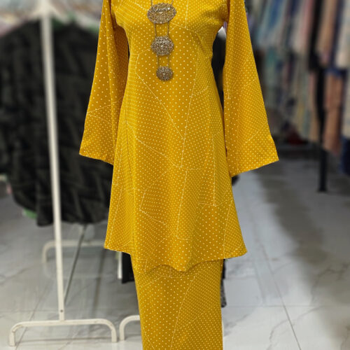 MELOR KURUNG RIAU CREPE YELLOW