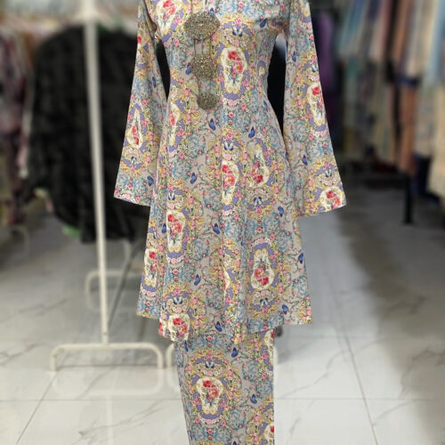 MELOR KURUNG RIAU CREPE GRAY