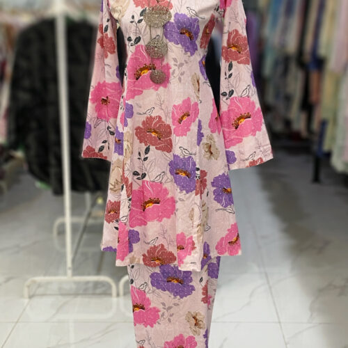 MELOR KURUNG RIAU CREPE PINK