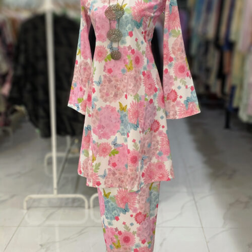 MELOR KURUNG RIAU CREPE PINK