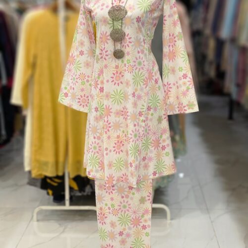 MELOR KURUNG RIAU CREPE  WHITE