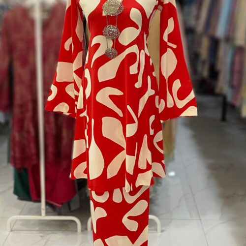 MELOR KURUNG RIAU CREPE RED
