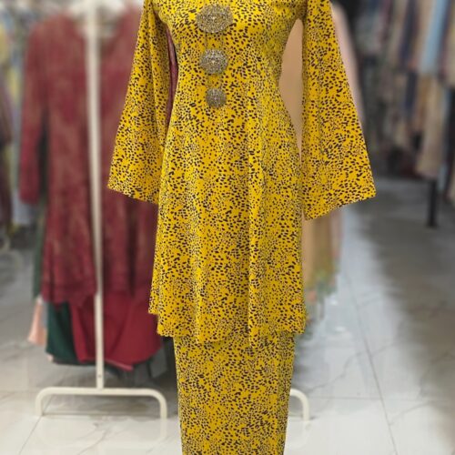 MELOR KURUNG RIAU CREPE YELLOW