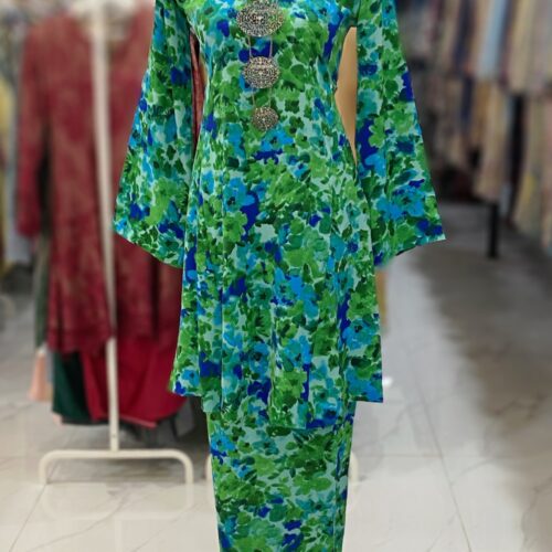 MELOR KURUNG RIAU CREPE GREEN