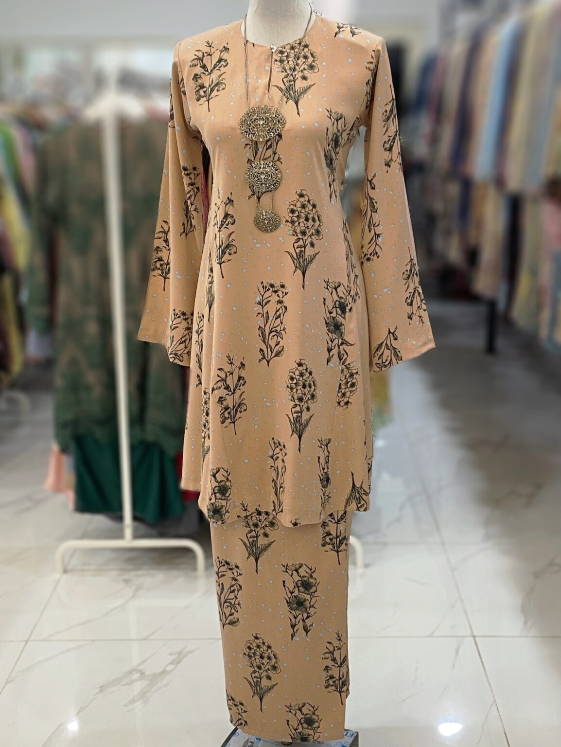 MELOR KURUNG RIAU CREPE BROWN