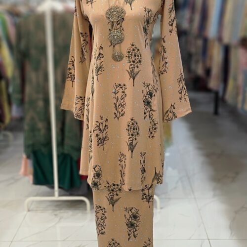 MELOR KURUNG RIAU CREPE BROWN