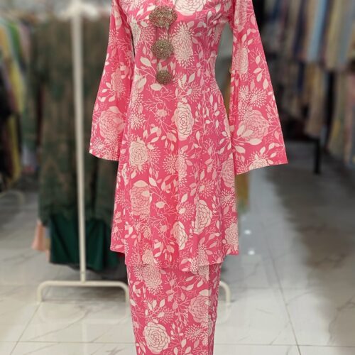 MELOR KURUNG RIAU CREPE PINK