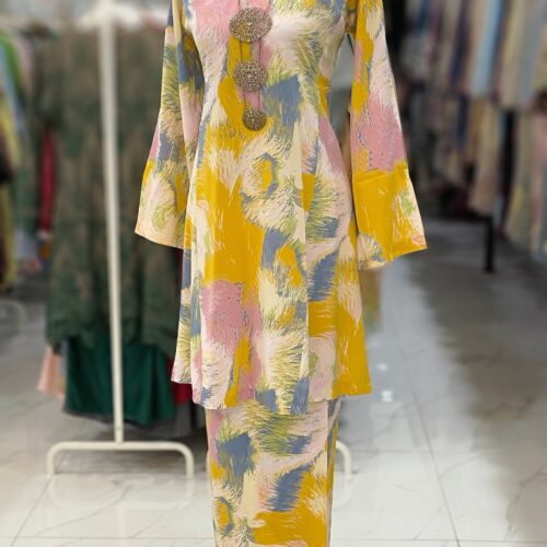 MELOR KURUNG RIAU CREPE YELLOW