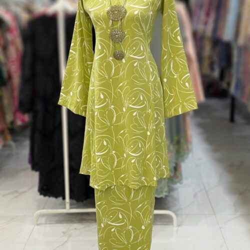 MELOR KURUNG RIAU CREPE GREEN
