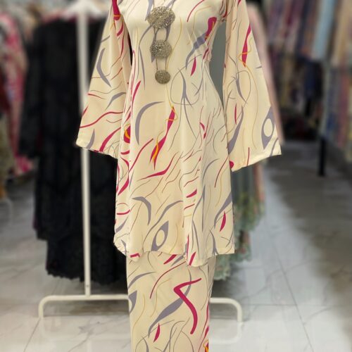 MELOR KURUNG RIAU CREPE OFF WHITE