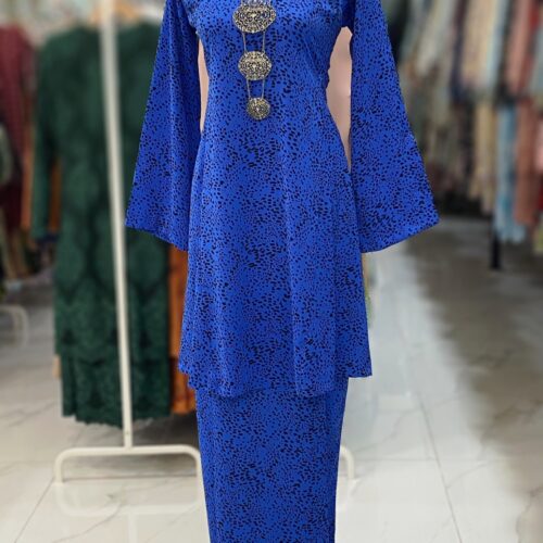 MELOR KURUNG RIAU CREPE ROYAL BLUE