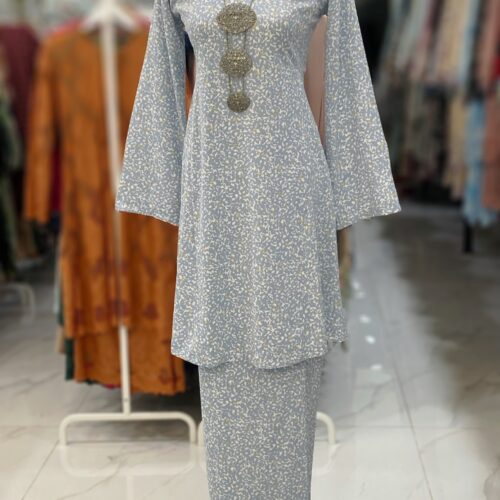 MELOR KURUNG RIAU CREPE SOFT BLUE