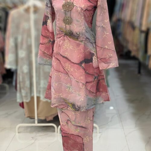 CAMELIA KURUNG PREMIUM FULL CHIFFON RED