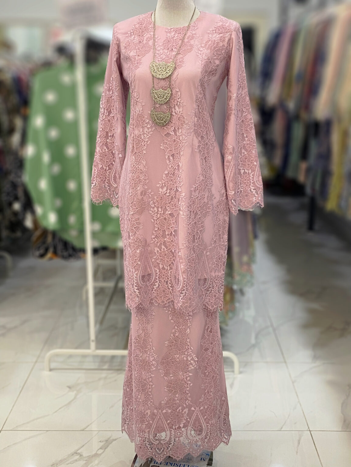 BAINON KURUNG LACE PREMIUM PINK
