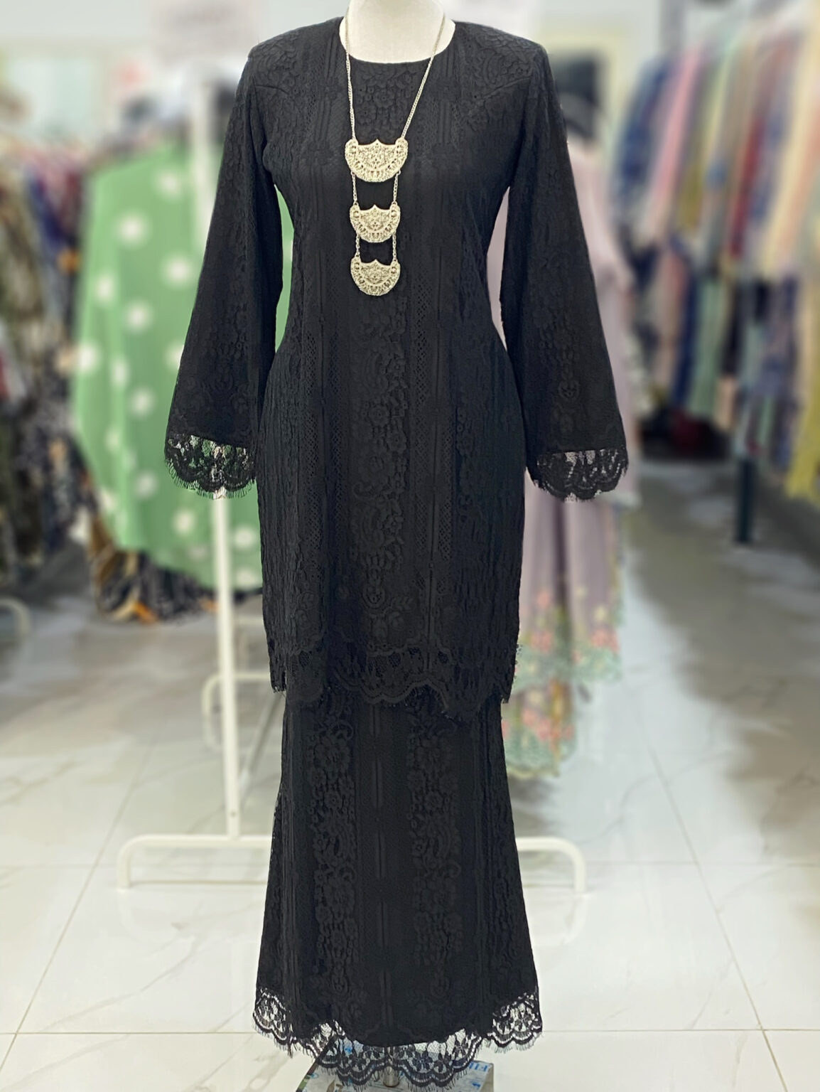 BAINON KURUNG LACE PREMIUM BLACK