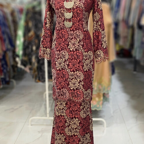 BAINON KURUNG LACE PREMIUM MAROON