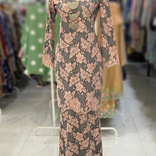BAINON KURUNG LACE PREMIUM GREY PINK