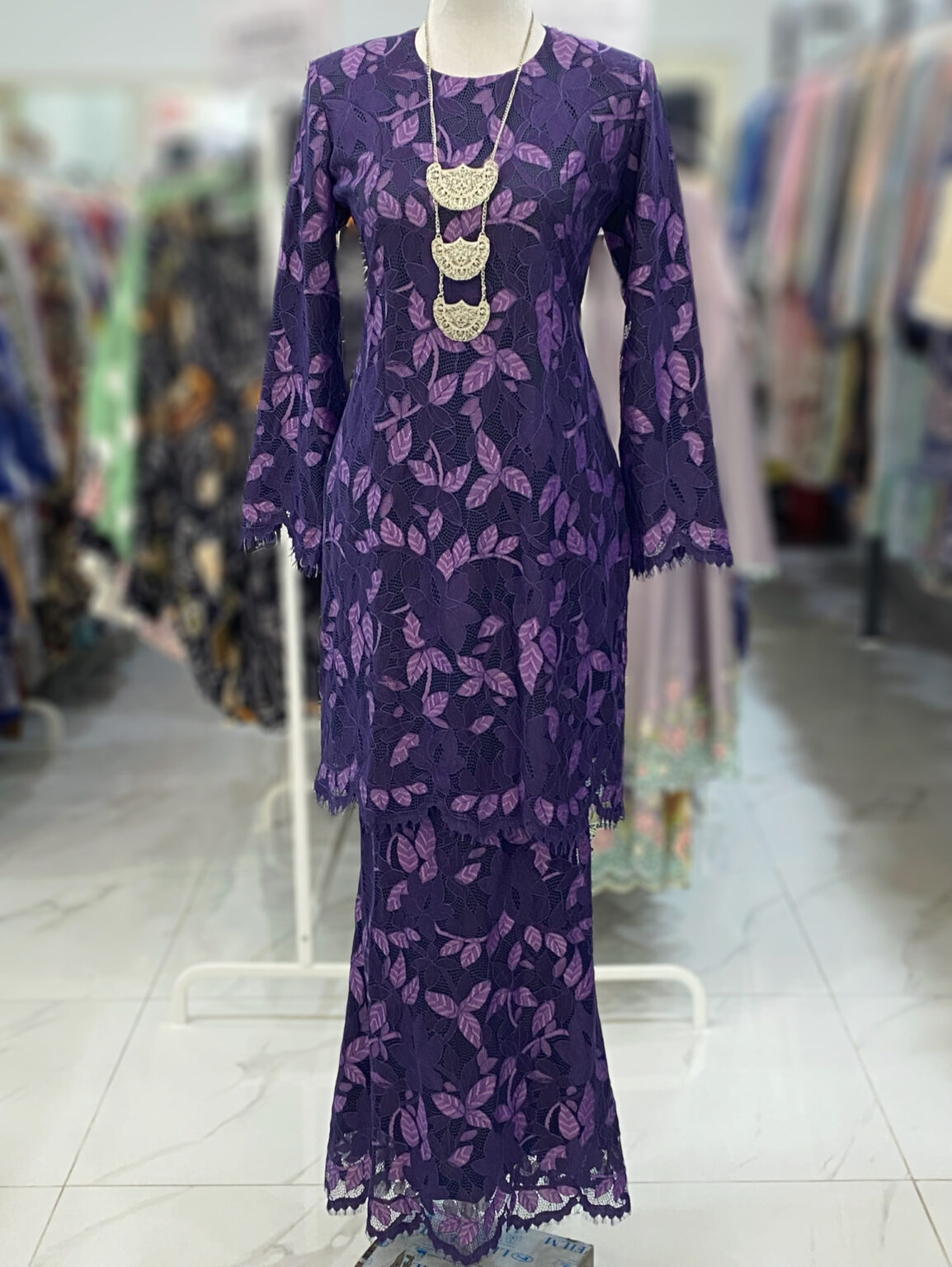 BAINON KURUNG LACE PREMIUM DARK PURPLE