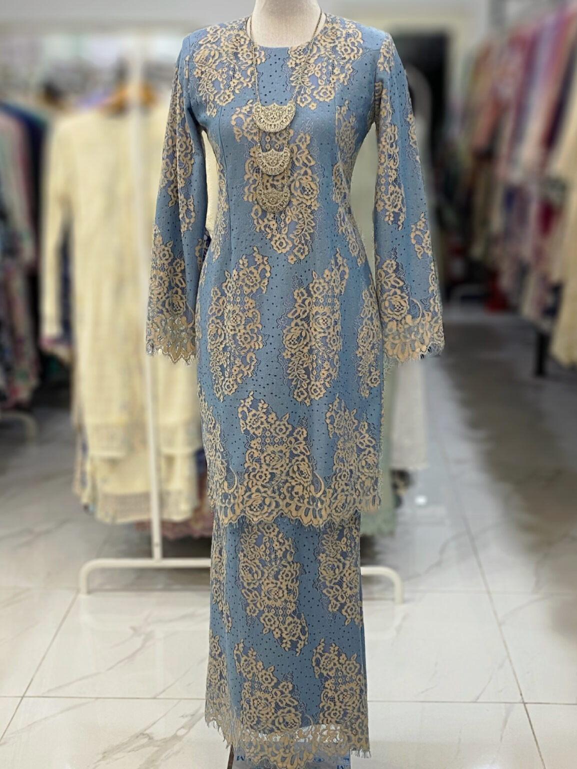 BAINON KURUNG LACE PREMIUM BLUE NUDE