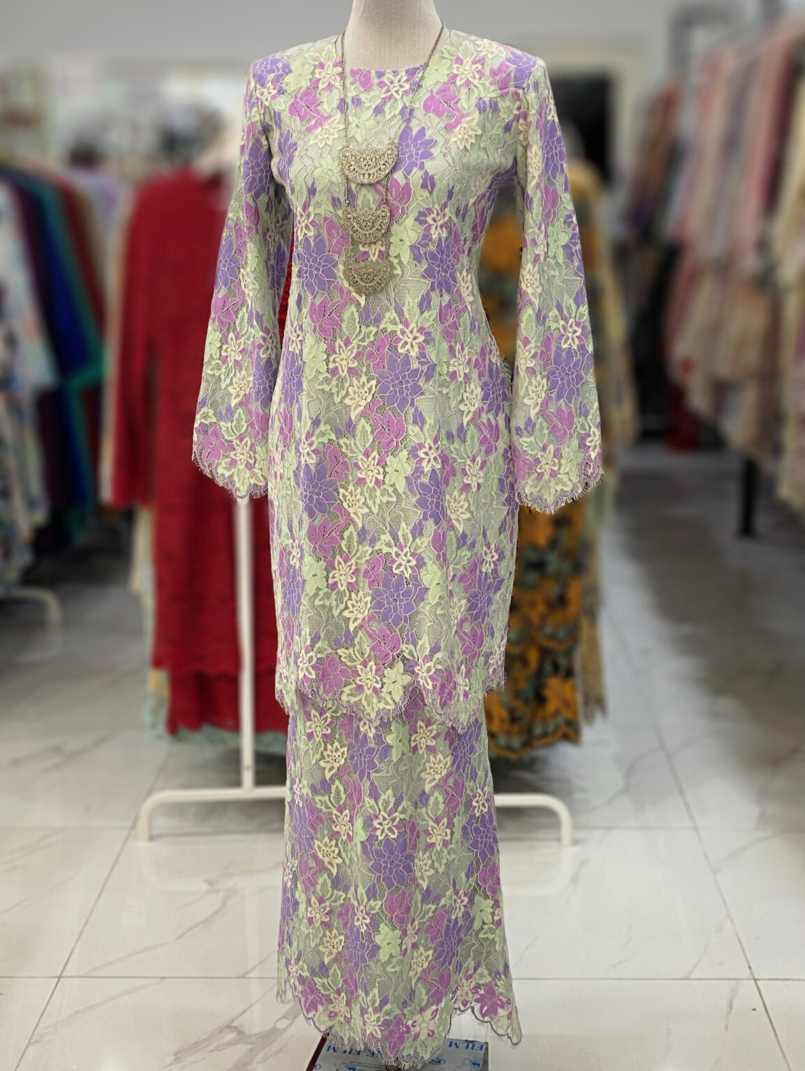 BAINON KURUNG LACE PREMIUM PURPLE MINT