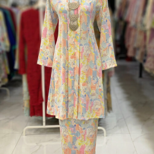 KEBAYA LABUH DANG ANUM BABY BLUE PEACH