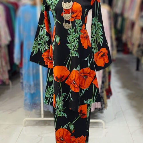 MELOR KURUNG RIAU CREPE BLACK