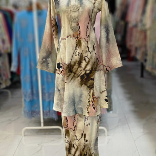 MELOR KURUNG RIAU MIX COTTON LINEN BROWN