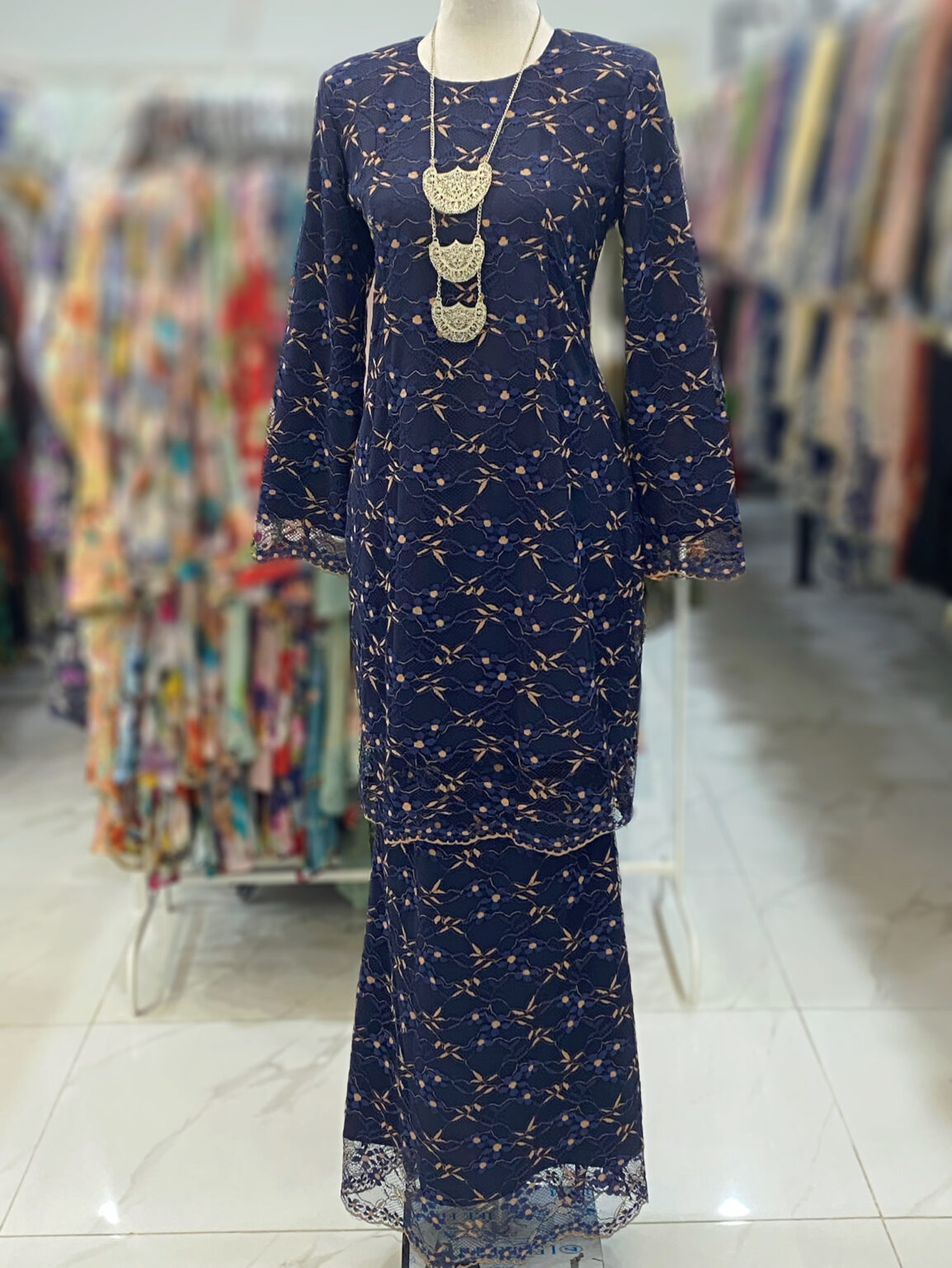 BAINON KURUNG LACE PREMIUM DARK BLUE