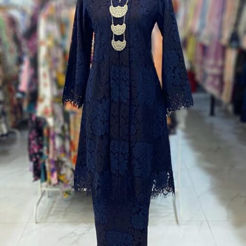 KEBAYA LABUH DANG ANUM LACE BLUE BLACK