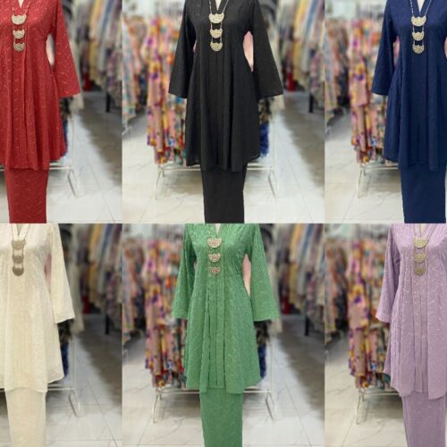 KEBAYA LABUH DANG ANUM SOFT COTTON EMBROIDERY