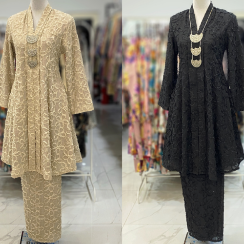 KEBAYA LABUH DANG ANUM FLORAL CHIFFON 3D