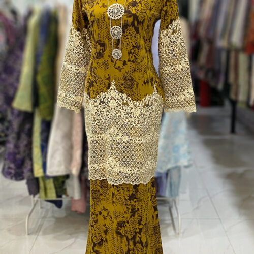 SOFEA KURUNG MODEN YELLOW MUSTARD