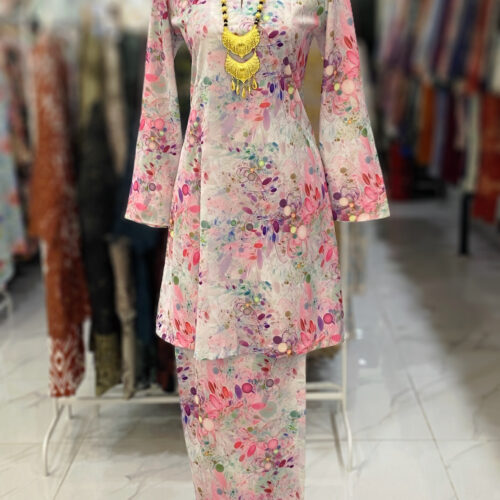 CAMELIA KURUNG PREMIUM CREPE ABSTRACT PINK