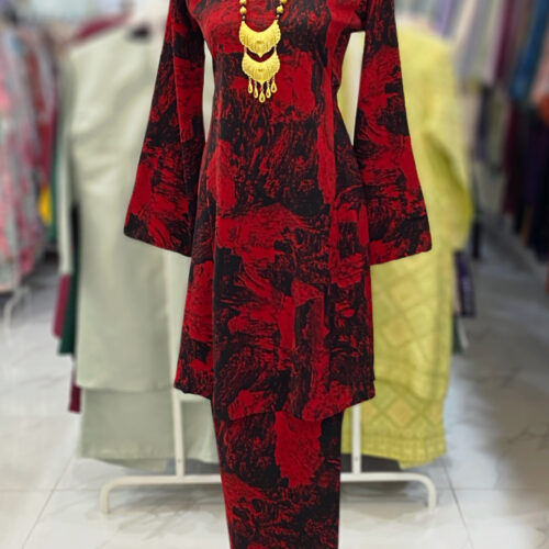 MELOR KURUNG RIAU CREPE RED