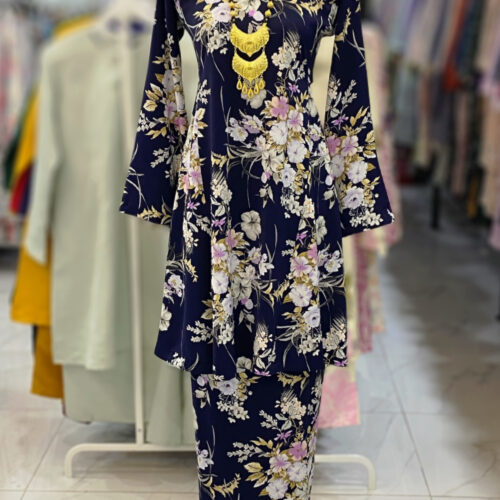MELOR KURUNG RIAU CREPE DARK BLUE