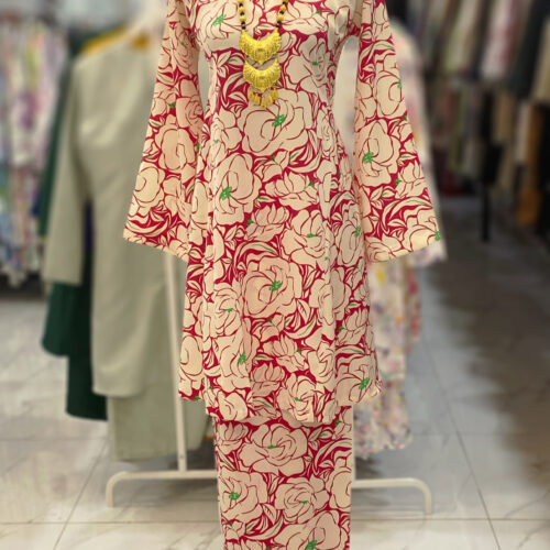 MELOR KURUNG RIAU CREPE PINK