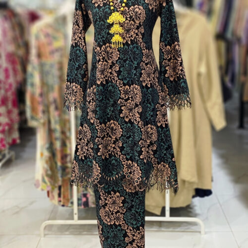CAMELIA KURUNG PREMIUM FULL LACE EMERALD GREEN
