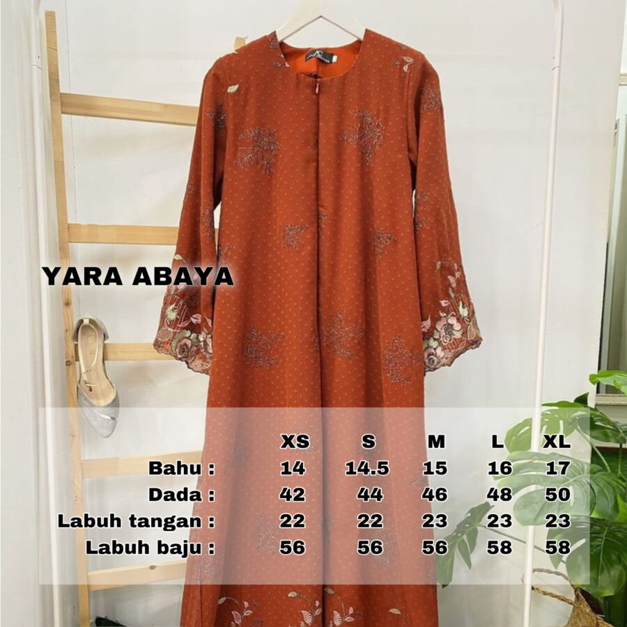 YARA ABAYA CHIFFON SULAM DARK KHAKI - Image 2